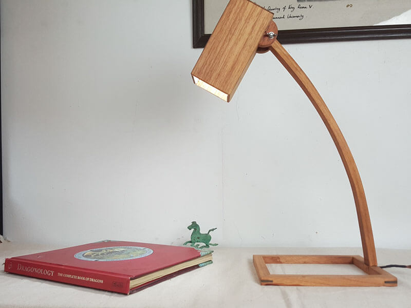 Hand Made Wood Desk Lamp